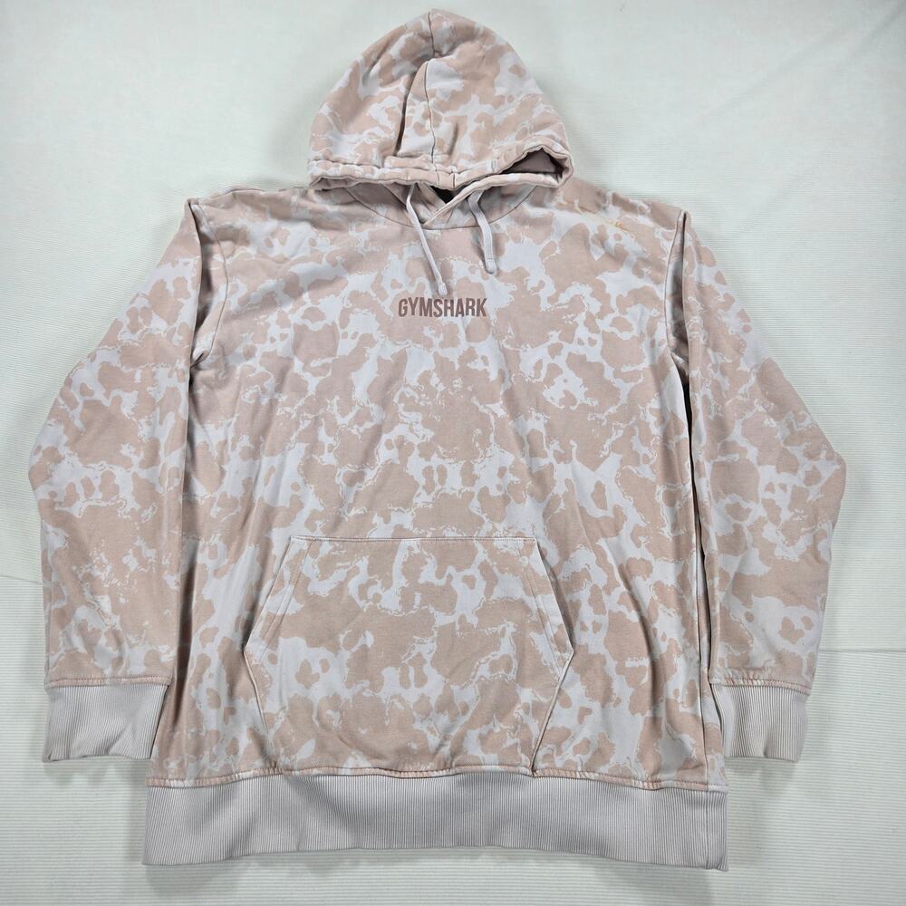 Gymshark Long‎ Sleeve Pink Camo Pullover Hoodie Sweatshirt Women's Size Medium